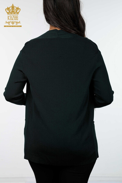 تريكو نسائي كارديجان طويل جيب طويل مفصل فيسكوز - 15744 | كازي - Thumbnail