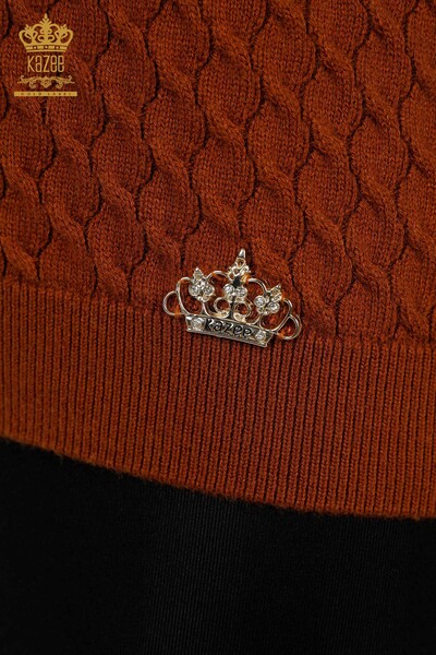 تريكو نسائي بالجملة - أمريكي - موديل - أساسي - تان - 30119 | كازي - 4