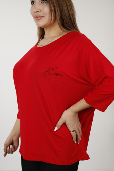أزياء النساء بالجملة من قماش التول القطني الممشط Logo Kazee - 77906 | كازي - Thumbnail