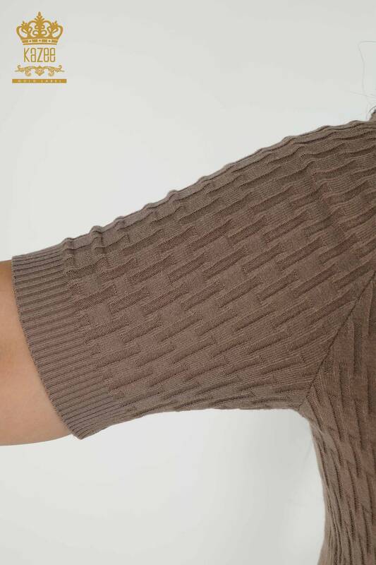 Женский трикотаж оптом свитер с высоким воротником из норки - 30338 | КАZЕЕ