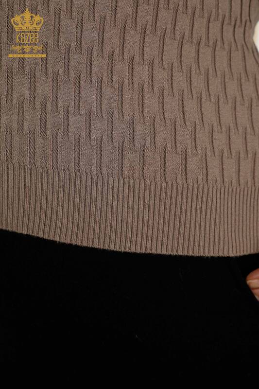 Женский трикотаж оптом свитер с высоким воротником из норки - 30338 | КАZЕЕ