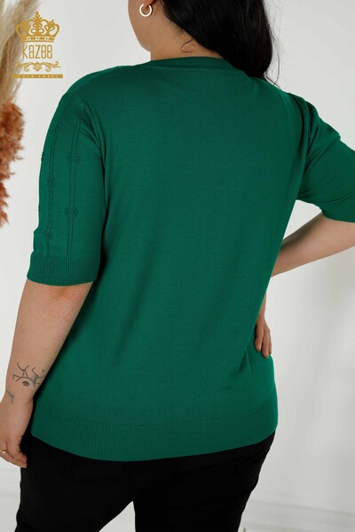 оптом женский трикотаж свитер с коротким рукавом зеленый - 30129 | КАZЕЕ - Thumbnail