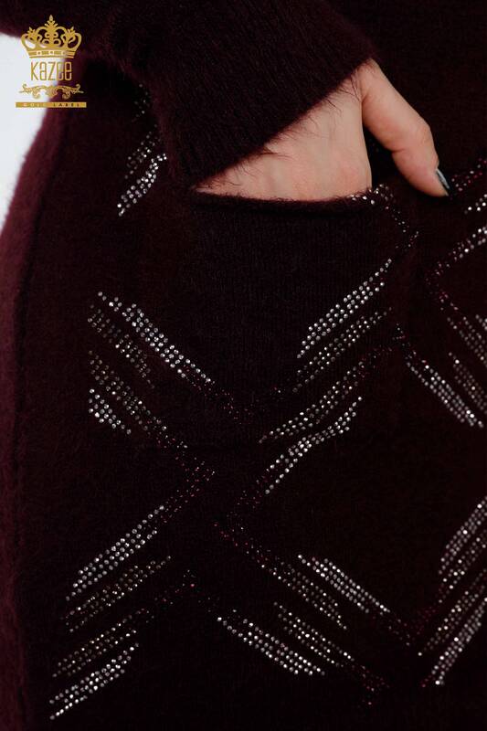 Оптовая Женщин Трикотаж Туника Карманный Камень Вышитый Образец Шеи - 18905 | КАZЕЕ