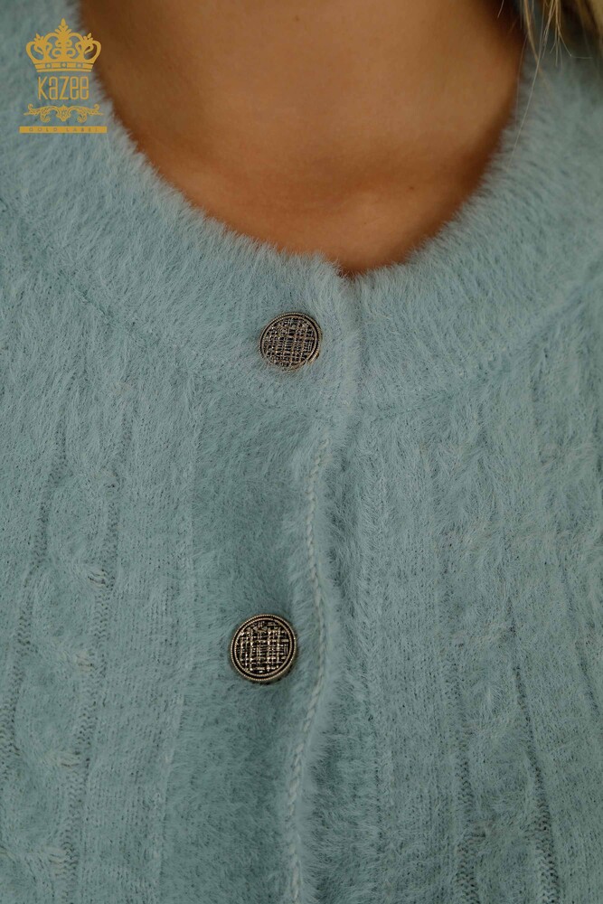 Женский кардиган из ангорской ткани оптом, мятный - 30321 | КАZEE - 3