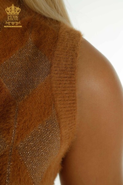 Женский кардиган на молнии коричневого цвета оптом - 30211 | КАZEE - Thumbnail