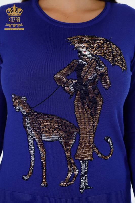 оптом женский спортивный костюм с карманом с леопардовым рисунком и вышивкой - 16507 | КАZЕЕ