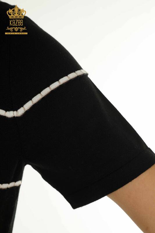 Женский вязаный свитер оптом, американская модель черного цвета - 30355 | КАZEE