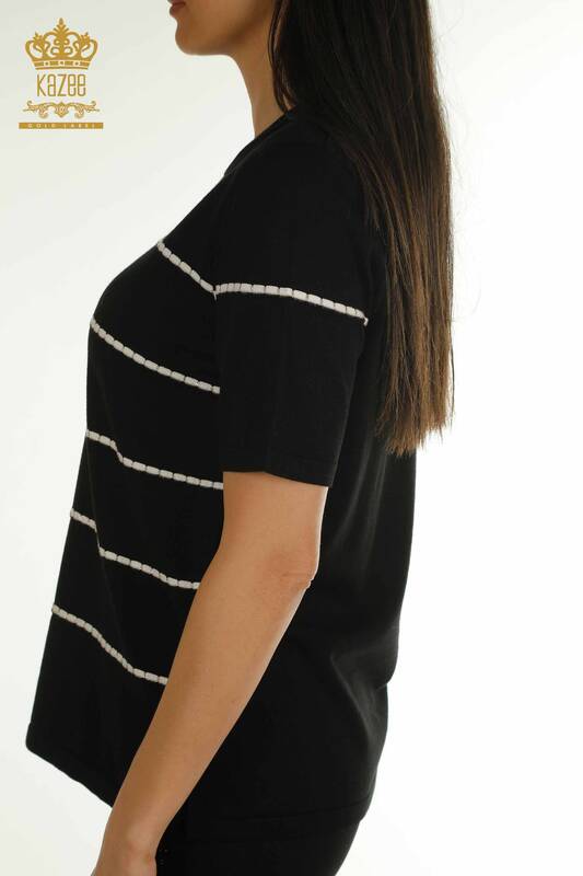 Женский вязаный свитер оптом, американская модель черного цвета - 30355 | КАZEE