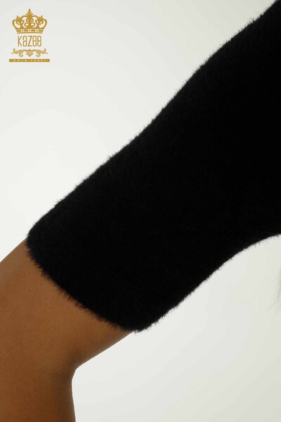 Женский вязаный свитер оптом Ангора Базовый черный - 30610 | КАZEE - Thumbnail