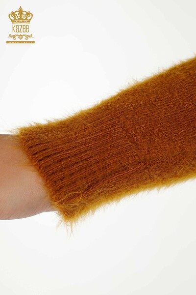 Женский вязаный свитер оптом Ангора Базовый Горчичный - 18921 | КАZEE - Thumbnail