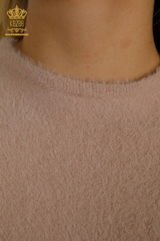 Женский вязаный свитер оптом Ангора Базовая пудра - 30610 | КАZEE - 3