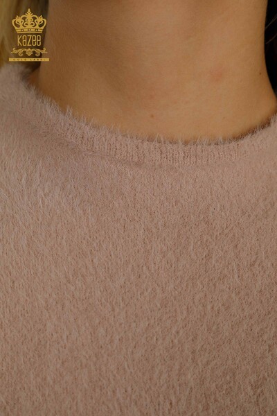 Женский вязаный свитер оптом Ангора Базовая пудра - 30610 | КАZEE - 3