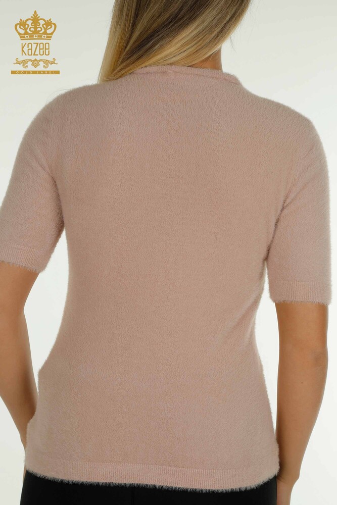 Женский вязаный свитер оптом Ангора Базовая пудра - 30610 | КАZEE - 6