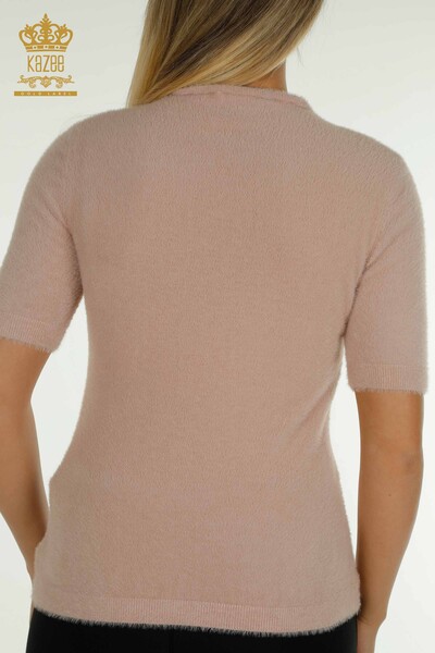 Женский вязаный свитер оптом Ангора Базовая пудра - 30610 | КАZEE - 6