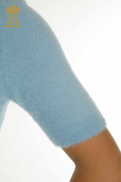 Женский вязаный свитер оптом Ангора Базовый синий - 30589 | КАZEE - Thumbnail