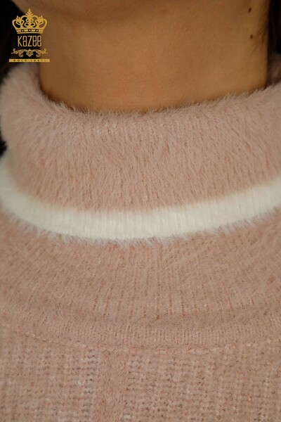 Женский вязаный свитер оптом Ангора Розовый - 30646 | КАZEE - Thumbnail (2)