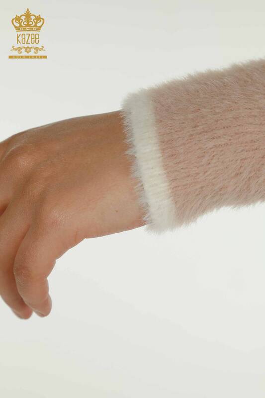 Женский вязаный свитер оптом Ангора Розовый - 30646 | КАZEE