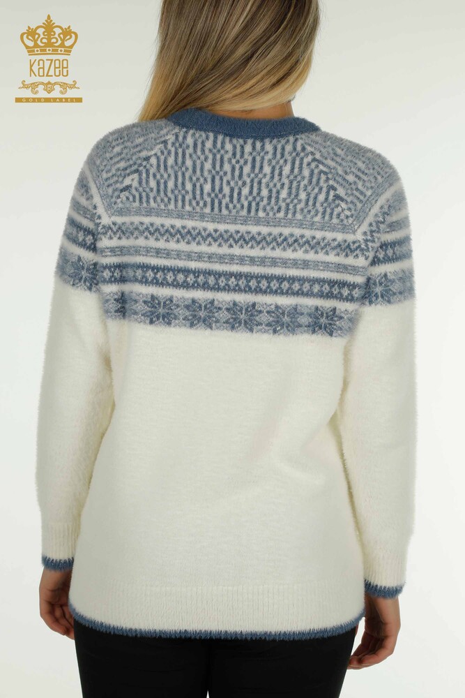 Женский вязаный свитер оптом из ангоры с рисунком цвета экрю - 30681 | КАZEE - 7