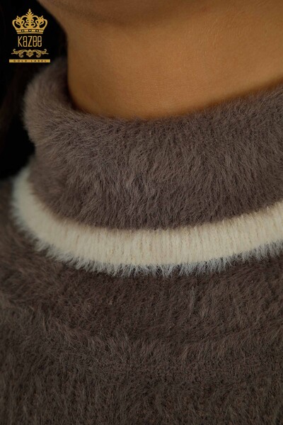 Женский вязаный свитер оптом Ангора Темная Норка - 30646 | КAZEE - Thumbnail