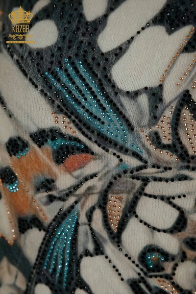 Женский вязаный свитер оптом из ангоры цифровой - 40034 | КАZEE - Thumbnail (2)