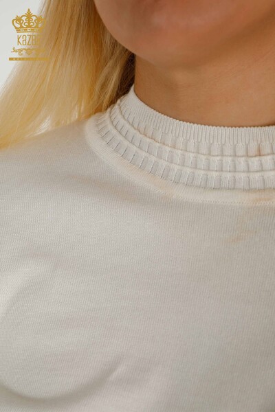 Женский вязаный свитер оптом с логотипом цвета экрю - 30253 | КАZEE - Thumbnail