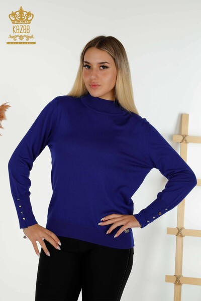 Kazee - Женский вязаный свитер оптом, основной электрический цвет - 30507 | КАZEE