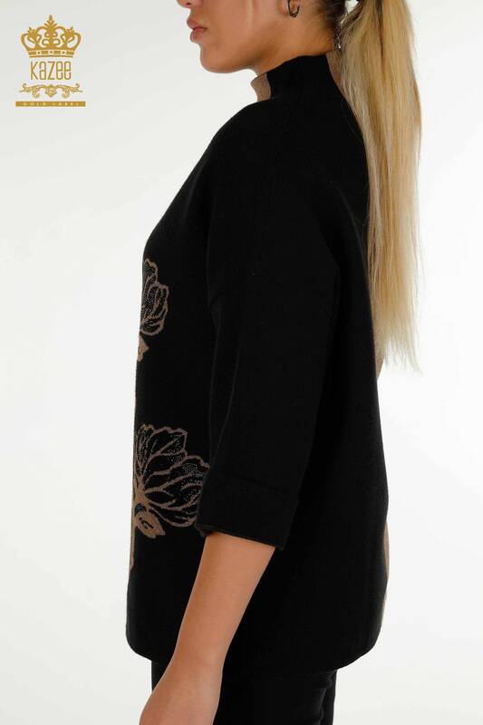 Женский вязаный свитер оптом, два цвета, черный - 30197 | КАZEE