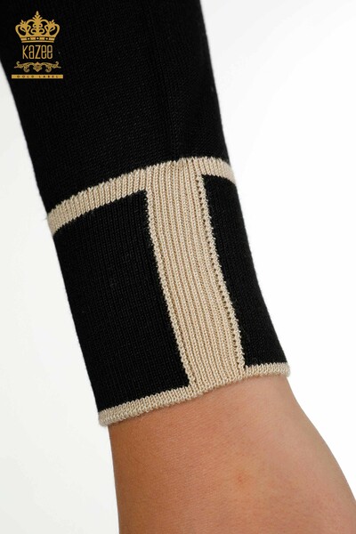 Женский вязаный свитер с цветными карманами оптом - 30108 | КАZEE - Thumbnail