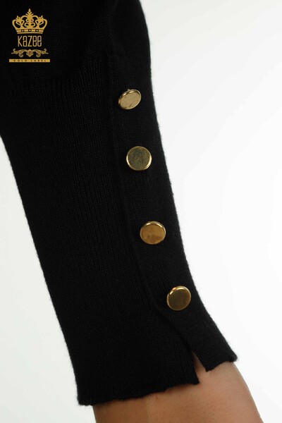 Женский свитер с круглым вырезом оптом, черный - 30508 | КАZEE - Thumbnail