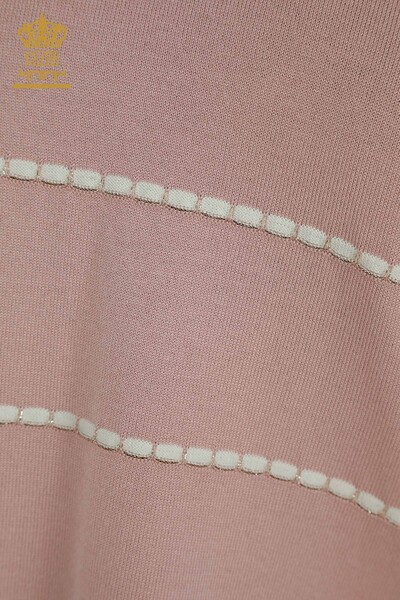 Женский трикотажный свитер в полоску оптом - 30795 | КАZEE - Thumbnail