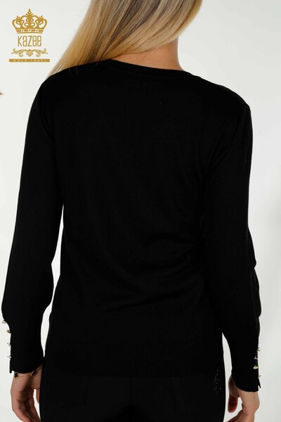 Пуговицы для женского трикотажного свитера черного цвета оптом - 30139 | КАZEE - Thumbnail