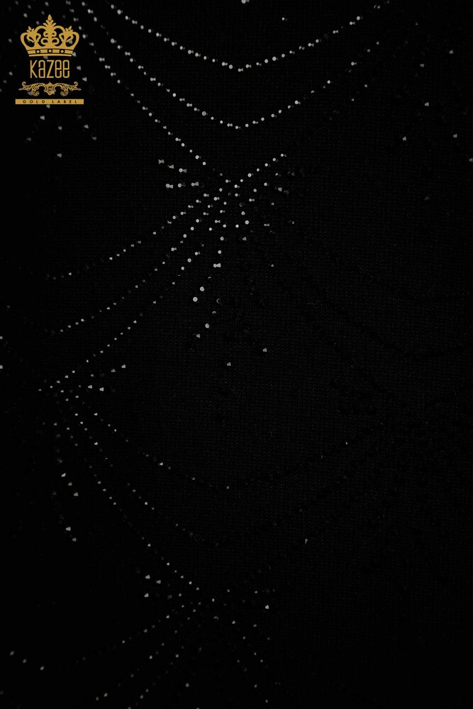 Женский вязаный свитер с длинным рукавом оптом, черный - 30635 | КАZEE - 3