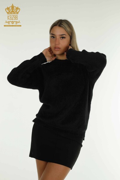Kazee - Женский вязаный свитер с длинным рукавом оптом, черный - 30775 | КАZEE