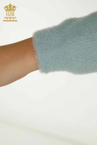 Женский вязаный свитер с длинным рукавом оптом, мятный - 30775 | КАZEE - Thumbnail