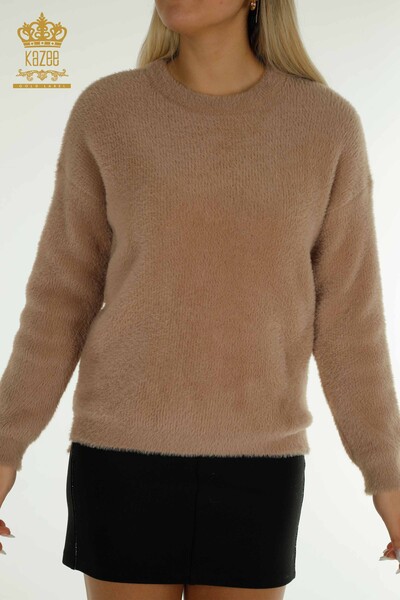 Kazee - Женский вязаный свитер из норки с длинным рукавом оптом - 30775 | КАZEE (1)