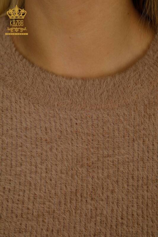 Женский вязаный свитер из норки с длинным рукавом оптом - 30775 | КАZEE
