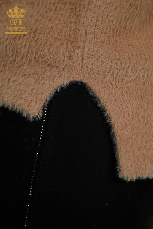 Женский вязаный свитер из норки с длинным рукавом оптом - 30775 | КАZEE