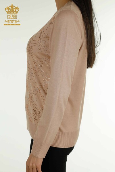 Женский вязаный свитер с длинным рукавом оптом - 30635 | КАZEE - Thumbnail