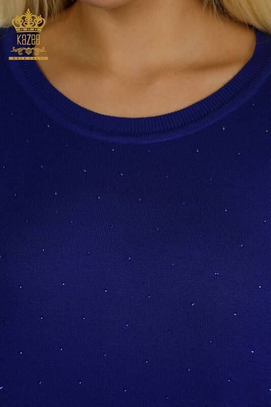 Женский вязаный свитер с длинным рукавом оптом, электрический цвет - 30624 | КАZEE