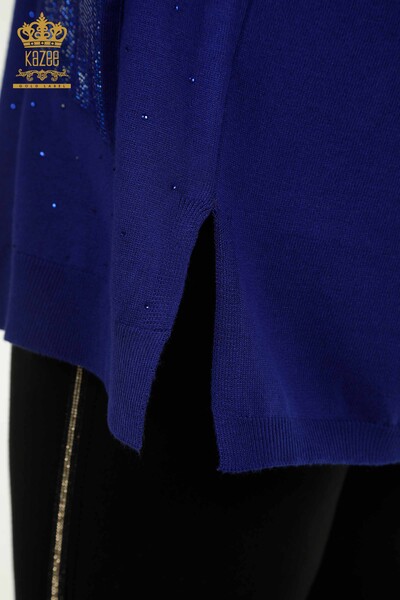Женский вязаный свитер с длинным рукавом оптом, электрический цвет - 30624 | КАZEE - Thumbnail