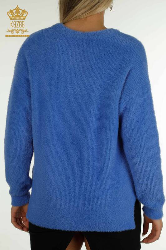 Женский вязаный свитер с длинным рукавом оптом, электрический цвет - 30775 | КАZEE