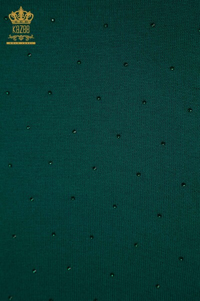 Женский вязаный свитер с длинным рукавом оптом, зеленый - 30624 | КAZEE - Thumbnail