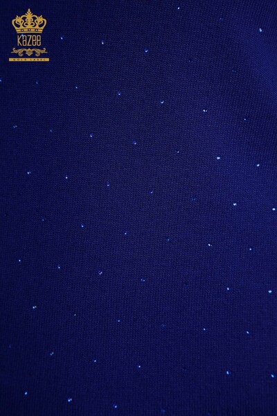 Женский вязаный свитер оптом с вышивкой Сакс - 30892 | КАZEE - Thumbnail (2)