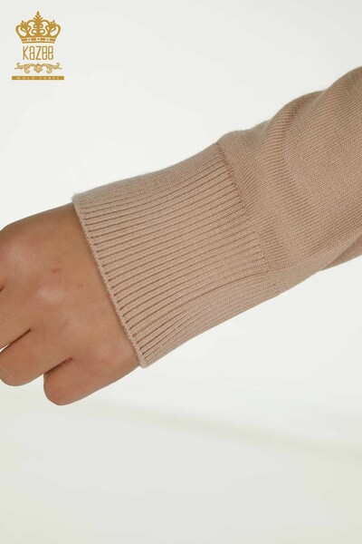 Женский вязаный свитер с высоким воротником оптом - 30454 | КАZEE - Thumbnail