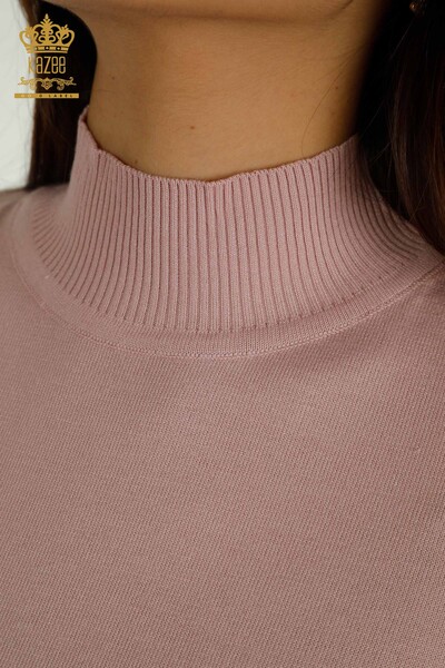 Женский трикотажный свитер оптом с высоким воротником из вискозы - 16168 | КАZEE - Thumbnail
