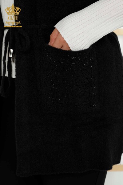 Женский жилет с двумя карманами оптом, темно-синий - 30582 | КАZEE - 5