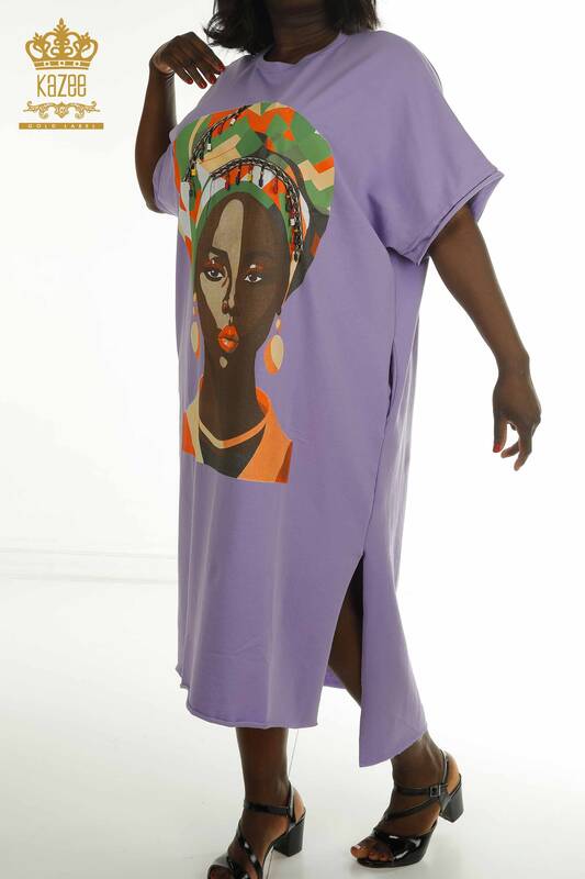 Женское платье из бисера оптом, сиреневое - 2402-231001 | S&M