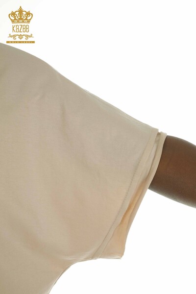 Женское платье из бисера бежевого цвета оптом - 2402-231001 | S&M - Thumbnail