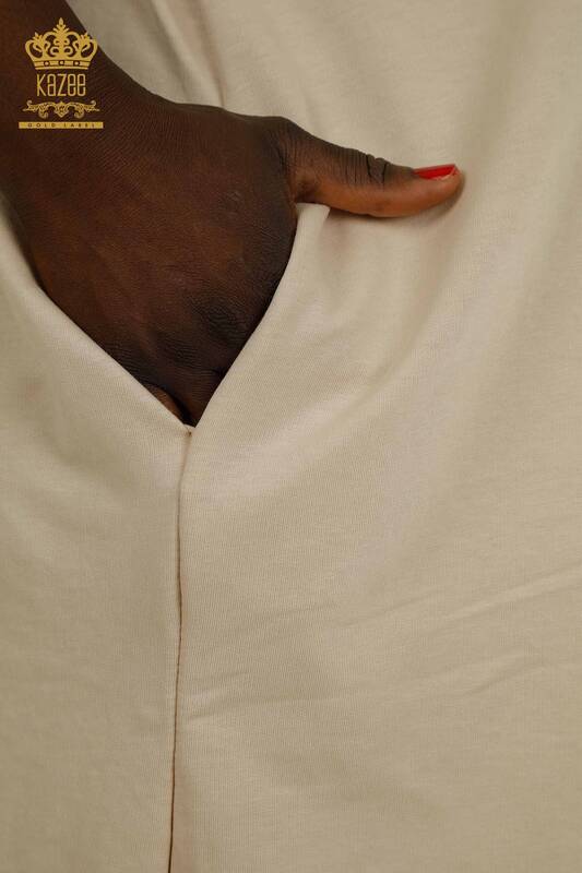 Женское платье из бисера бежевого цвета оптом - 2402-231001 | S&M
