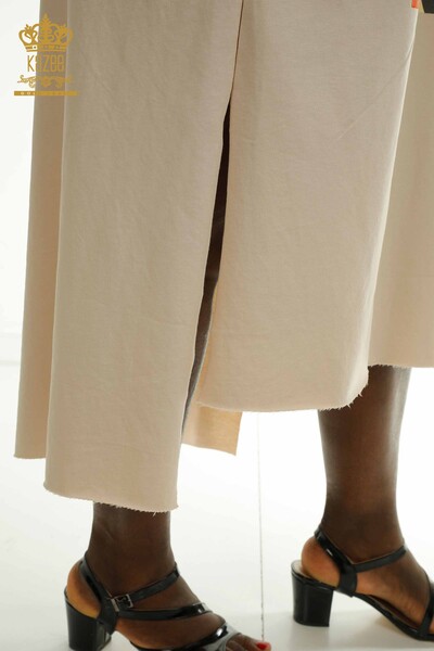 Женское платье из бисера бежевого цвета оптом - 2402-231001 | S&M - Thumbnail